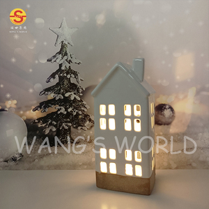 Luz Led nocturna de cerámica para <span class=keywords><strong>casa</strong></span>, luz blanca de porcelana iluminada para Navidad - Product Image 4