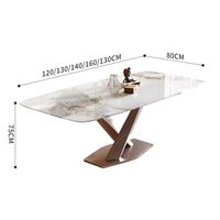 Ensemble de table à manger de luxe 6-8 places, plateau en pierre frittée, mobilier chinois, cuisine, salle à manger, matériau en marbre