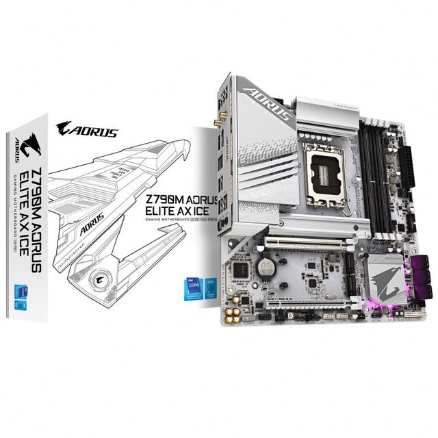 Brand New GIGABYTE Z790M AORUS ELITE AX ICE DDR5 LGA 1700 Support 14th CPU PCI-E 4.0/5.0 Gaming Motherboard PC