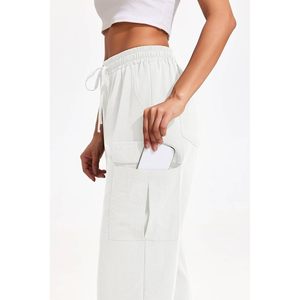 Pantalon cargo pour femme FOXA, séchage rapide, taille haute élastique, jambe large, décontracté, pour la randonnée, pantalon de sport avec poches - Product Image 3