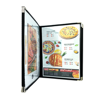 Menu de restaurant en cuir transparent A5 personnalisé, format A4, 6 pages, 12 vues, nouvelle offre, échantillon