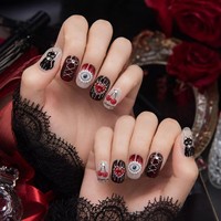 Autocollants pour ongles de style gothique sombre TSZS, Y2K Hot Girl, croix, chauve-souris, papillon, décorations autocollantes pour ongles, pour manucure DIY