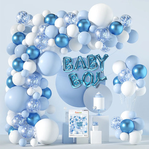 Bleu blanc ballon arc guirlande <span class=keywords><strong>Kit</strong></span> en gros bébé garçon ballons bébé douche décorations fête sexe révéler ballons en Latex ensemble - Product Image 5
