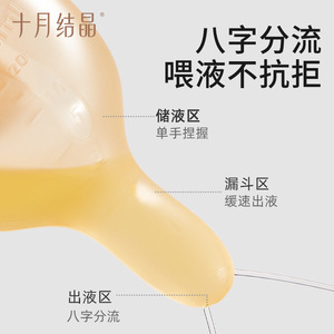 เครื่องป้อนอาหารเด็กคริสตัลเดือนตุลาคม รูปทรงน้ำเต้าทำจากซิลิโคนทั้งหมด สำหรับทารกแรกเกิด 0-6 เดือน ปลอดสาร BPA - Product Image 4