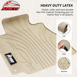 Tapis de sol en caoutchouc latex pour Honda CR-V 2012-2016, tapis sur mesure, beige, 3 pièces, style IKON, imperméable - Product Image 3