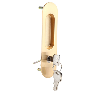 <span class=keywords><strong>Serrure</strong></span> de porte coulissante antivol dorée, encastrée, invisible, en alliage de zinc - Product Image 2
