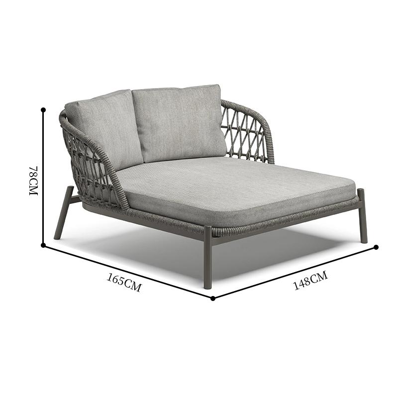 Canapé allongé sur le lit [gris foncé]