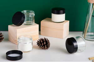 2 Oz 60Ml Glazen Potten Rond Mini-Helder Glazen Container Met Binnenvoeringen En Zwarte Deksels Voor Kruiden Theekruidenlotions Poeder - Product Image 3