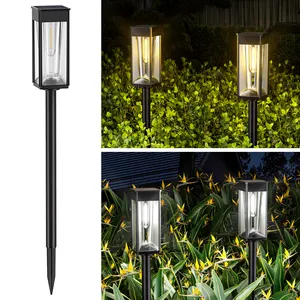 Nuovo commercio all'ingrosso OEM aggiornamento doppio filamento bianco caldo bianco IP65 all'aperto lampada recinzione paesaggio luce solare per la parete del giardino