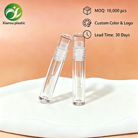 Mini tube de brillant à lèvres en ABS de haute qualité, tube transparent pour brillant à lèvres, conteneur cosmétique vide en gros pour outils de maquillage