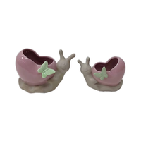 Petit pot de fleurs moderne en céramique en forme d'animal avec finition émaillée, design traditionnel durable pour le bureau, l'espace de vie et le jardin