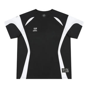 潮品牌100% 棉夏季t恤夹克休闲印花图案宽松合身撞色拼接230gsm短袖 - Product Image 4