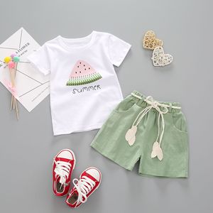 Ensembles de vêtements d'été pour filles, vêtements pour enfants mignons avec imprimé de pastèque, vêtements pour filles - Product Image 2
