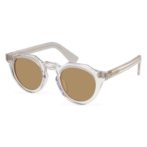 Lunettes <span class=keywords><strong>de</strong></span> soleil polarisées à coutures polygonales pour femmes et hommes, verres optiques UV400 avec montures en acétate blanc - Product Image 2