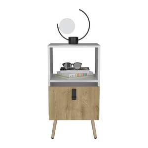 Magness Bedroom <b>Nightstand</b> <b>in</b> <b>White</b>/Macadamia Color Scheme - Product Image 4