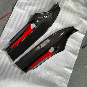 Prepreg seco de fibra de carbono <span class=keywords><strong>488</strong></span> lado faldas extensión con Winglet para <span class=keywords><strong>Ferrari</strong></span> <span class=keywords><strong>488</strong></span> GTB Coupe 2-La puerta 15-18 - Product Image 2