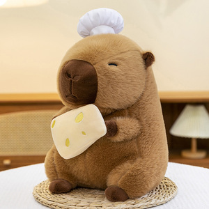 Capibala suave juguete de peluche divertido conejillo de indias muñeca con PP algodón felpa tiro almohada Chef Capibala juguete de peluche al por mayor - Product Image 4
