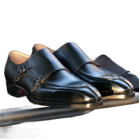 Chaussures habillées Blake Hand Welt pour hommes, style britannique, en cuir, à bout carré, avec deux brides, à enfiler, pour mariage et occasions formelles