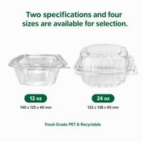 Boîte alimentaire en PET transparent, emballage en plastique de qualité alimentaire, boîte à salade pour salade et plats à emporter