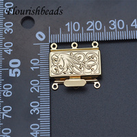 Connecteurs de bijoux rectangulaires en plaqué or 18K, haute qualité, Anti-décoloration, grande taille, fermoirs de boîte pour la fabrication de bracelets DIY