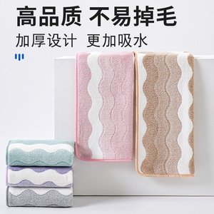 Toalla de Secado de Cabello de Felpa de Coral, 35x75cm, Diseño Abstracto, Rectangular, para Uso Doméstico - Product Image 3