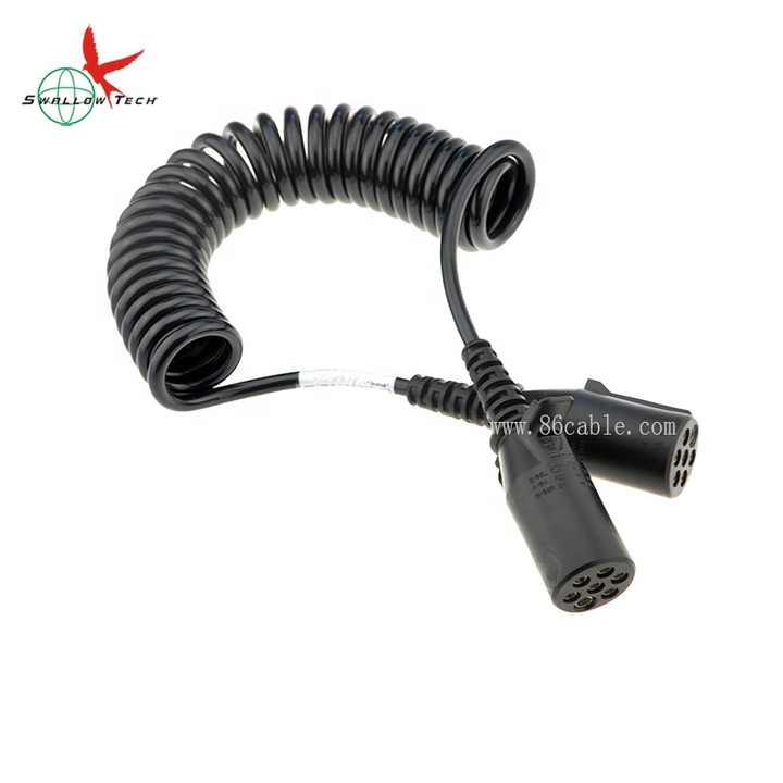7pin Truck and Trailer Spiral Spring Cable for Waeco Backup Camera ...