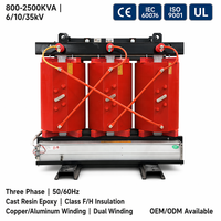 Transformateur triphasé à résine coulée de type sec 800-2500KVA 10/35kV à enroulement en cuivre IEC 60076 CE