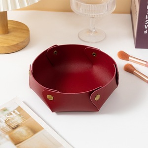 Plateau organisateur pliable en cuir PU, plateau de rangement pour bijoux, clés, pièces de monnaie, dés - Product Image 5