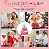 Figurines d'anges en verre avec roses éternelles préservées pour femmes, cadeaux pour la fête des mères, anniversaires, pour maman, grand-mère, sœur, épouse, fille