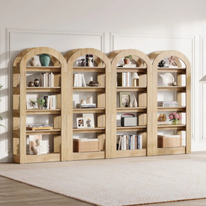 BSCI Factory Direct New Design 5-Tier Tall Arched Bookcase, Modern <b>Open</b> <b>Bookshelf</b> for Home Office, Bedroom, Living Room - Product Image 3
