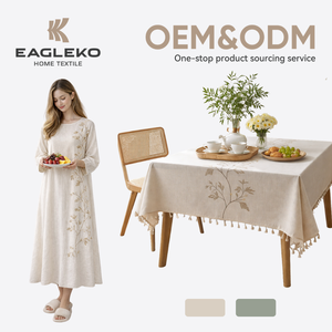 <span class=keywords><strong>Tovaglia</strong></span> Rettangolare in <span class=keywords><strong>Cotone</strong></span> e Lino Ricamata con <span class=keywords><strong>Fiori</strong></span> e Foglie, Stile Rustico Autunnale, per Sala da Pranzo - Offerta Speciale - Product Image 1