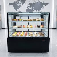 Vitrine Réfrigérée Commerciale en Verre pour Gâteaux avec Refroidisseur d'Air et Ventilateur, Armoire de Conservation pour Pâtisseries, Fruits et Salons de Thé
