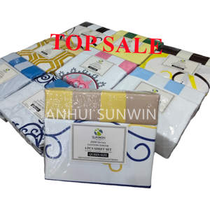 Drap de <span class=keywords><strong>lit</strong></span> d'usine 6 pièces 3 <span class=keywords><strong>places</strong></span> drap plat de bonne qualité avec taies d'oreiller king size 100% coton ensemble de <span class=keywords><strong>draps</strong></span> au toucher - Product Image 3