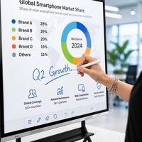 Pizarra Interactiva Inteligente ZGS con Logotipo Personalizado OEM ODM 4K, Pantalla Táctil de 20 Puntos, Pizarra Electrónica de 55 Pulgadas con Android y Windows
