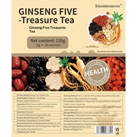 Tisane aux cinq trésors de ginseng en sachets – Mélange de plantes brutes pour la santé rénale, stimulant énergétique de haute qualité, supplément pour hommes
