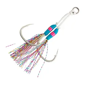 Gancio jig assist FJORD personalizzato gancio Glow jig assist heavy duty per giganti 1/0 2/0 3/0 pesca in mare ganci di assistenza per jigging