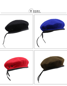 Bérets de style en laine américaine vintage à la mode Bérets Mili Tary pour hommes, chapeaux béret pour femmes - Product Image 3