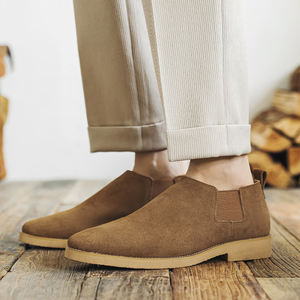 2366 Bottes <span class=keywords><strong>Chelsea</strong></span> courtes en <span class=keywords><strong>nubuck</strong></span> grande taille pour hommes en chaussures anglaises décontractées en cuir - Product Image 3