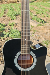 Guitares électro-acoustiques à 12 cordes de couleur noire brillante fabriquées à la main par l'usine de la <span class=keywords><strong>marque</strong></span> Aiersi avec micro 7545 - Product Image 5