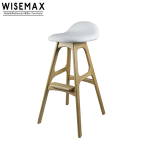 WISEMAX Design moderno <span class=keywords><strong>gambe</strong></span> in <span class=keywords><strong>legno</strong></span> morbido sedile alta sedia da bar per ristorante mobili per la casa stile nordico in pelle di <span class=keywords><strong>legno</strong></span> <span class=keywords><strong>sgabello</strong></span> da bar - Product Image 1