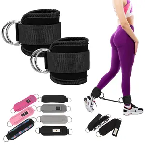 Gym Exercise Neoprene Padded Ankle Straps D-ring Ankle Cuffs Kickback Ankle Strap For Glute Workout