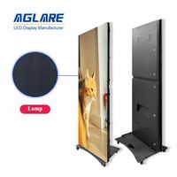 Aglare P1.86, pantalla de póster Led de pie para interiores y exteriores, pantalla de póster Led portátil de 1920X640mm para pancartas, tablero de pared de vídeo