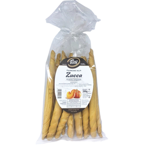 Tissi 200g x 10 pièces, pains de citrouille à texture croustillante, farine de blé, fabriqué en Italie, emballage en sachet pour votre collation quotidienne - Product Image 1