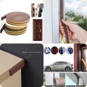D P E I esponja de espuma de goma en forma de puerta adhesiva y tira de sellado de ventanas burlete - Product Image 5