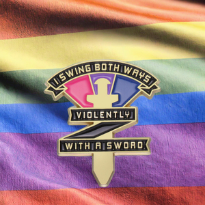 Pin de Esmalte Metálico LGBTQ 'I Swing Both Ways' (Me Gusta Ambos Sexos), Broche de Espada Violenta, Insignia de Orgullo Bi, Decoración para Mochila, Joyería, Regalo - Product Image 3