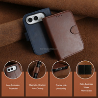 Étui de téléphone pliable en cuir PU de qualité supérieure, antichoc, avec fente pour cartes et support, pour iPhone Duo