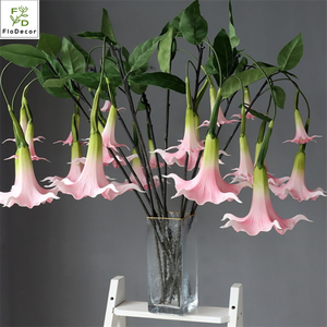 Arreglo Floral de Flores de Datura <span class=keywords><strong>Stramonium</strong></span> de PU de Alta Calidad, Trompeta Colgante, Decoración Popular para Bodas, Navidad y Graduaciones - Product Image 2