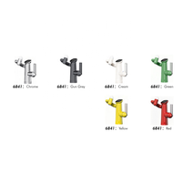 Robinet de salle de bain à levier unique en alliage de zinc couleur crème avec affichage LED numérique, bras flexible rotatif, pour montage sur plan de travail, idéal pour chambre à coucher