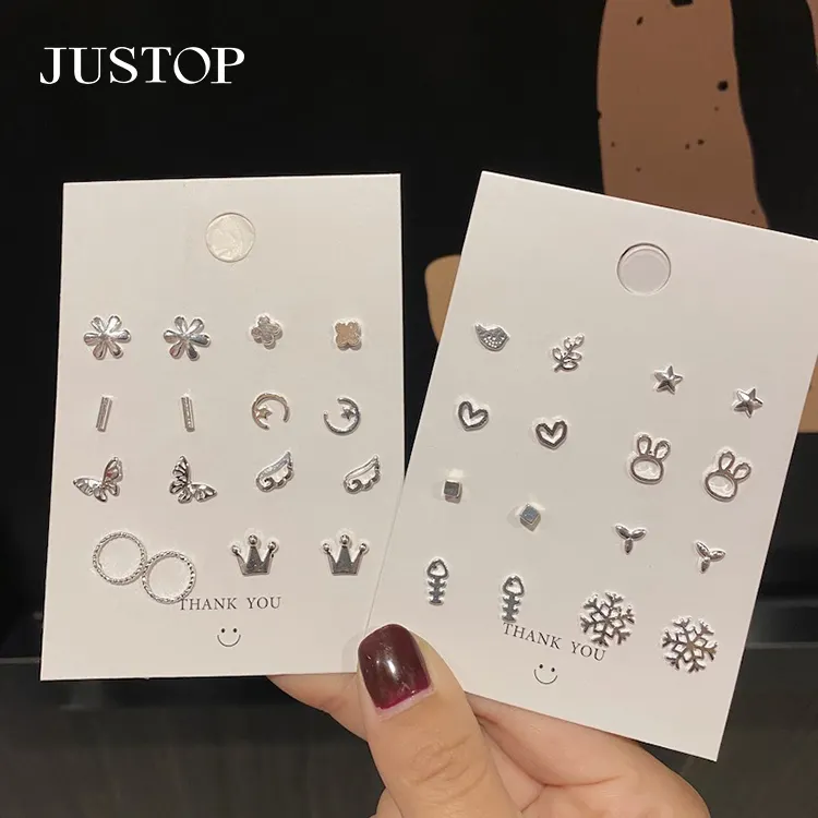 925 Sterling Silver Vàng Tấm Hàn Quốc Earing Set Nhỏ Stud Bông Tai Thời Trang Bông Tai Nhỏ Set Cho Phụ Nữ