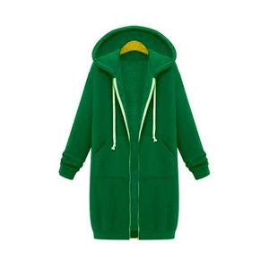 Manteau long à capuche en molleton pour <span class=keywords><strong>femme</strong></span>, style européen et américain, à manches longues, mi-longueur, automne-hiver 2026 - Product Image 6